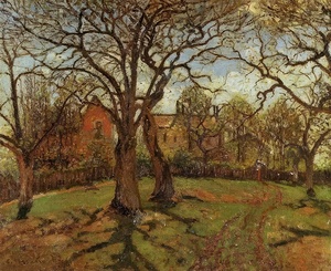 Chestnut Trees Louveciennes Spring 1870 Camille Pissarro