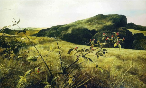 Blackberry Picker   Contemporary Realism - Andrew Wyeth Print