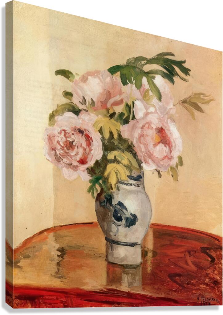 Pink Peonies 1873 Camille Pissarro Canvas Print
