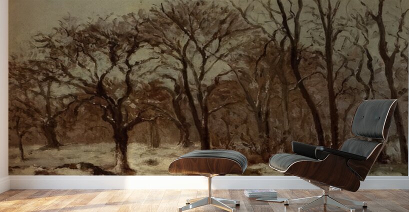 Chestnut Orchard in Winter 1872 Camille Pissarro Wall Murals