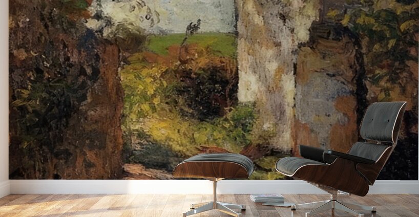 A Peasant in the Lane at Hermitage Pontoise 187 - Camille Pissarro Wall Murals