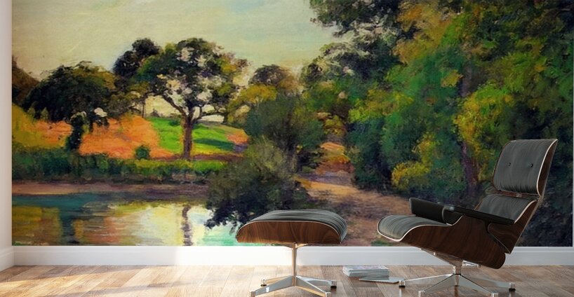Bridge at Montfoucault 1874 Camille Pissarro. Wall Murals