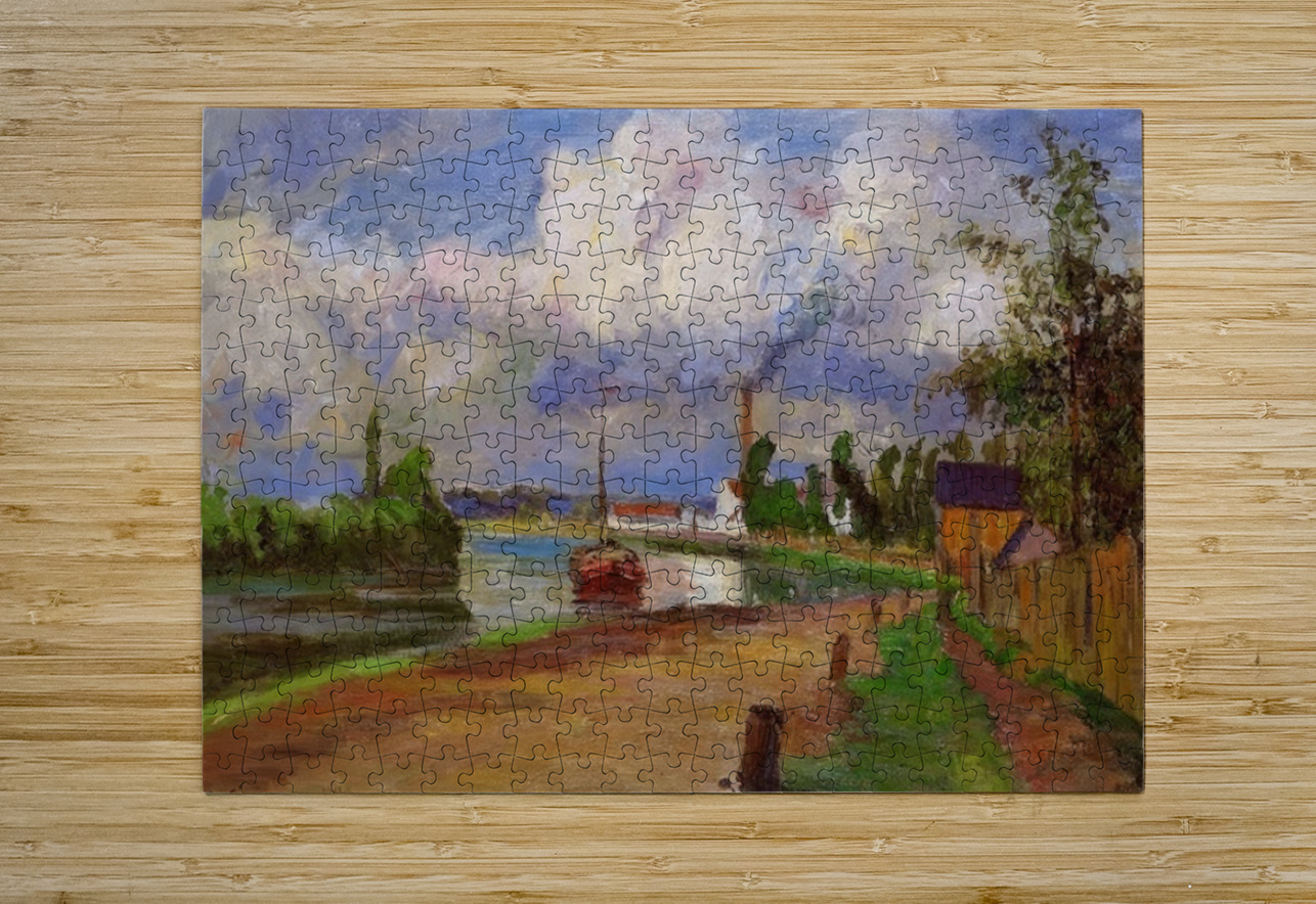 Fishermen on the Banks of the Oise 1876 Camil AmericanPainters Puzzle printing