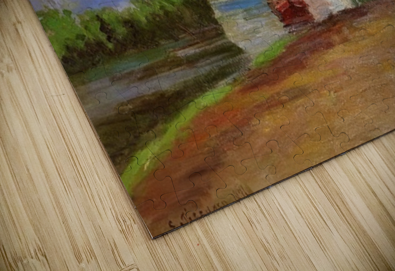 Fishermen on the Banks of the Oise 1876 Camil AmericanPainters Puzzle